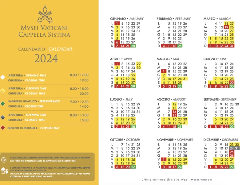 vatican early access calendar